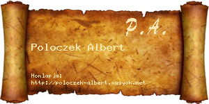 Poloczek Albert névjegykártya