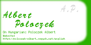 albert poloczek business card